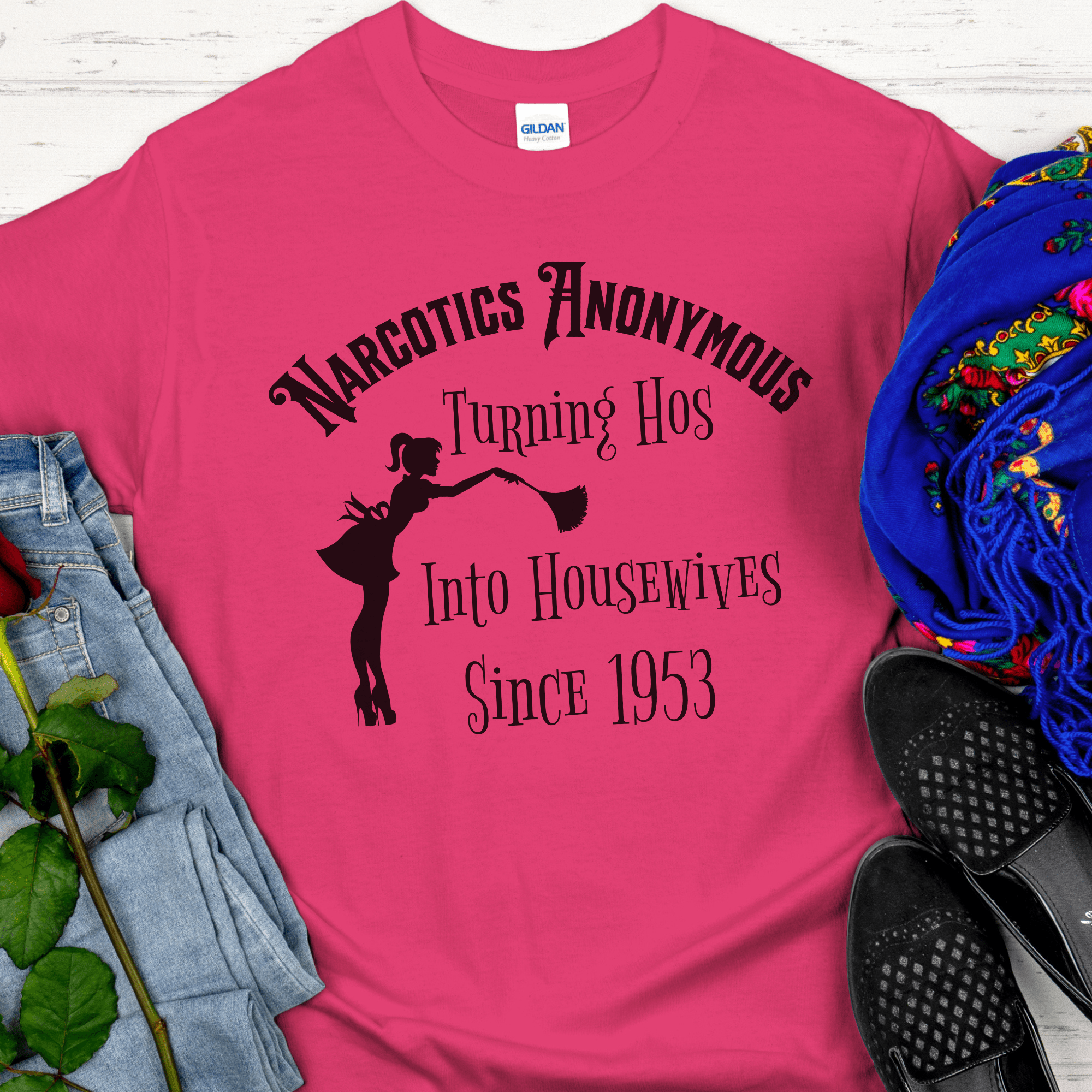 NA Recovery T-Shirt | Inspiring Sobriety |  NA "Hos To Housewives"